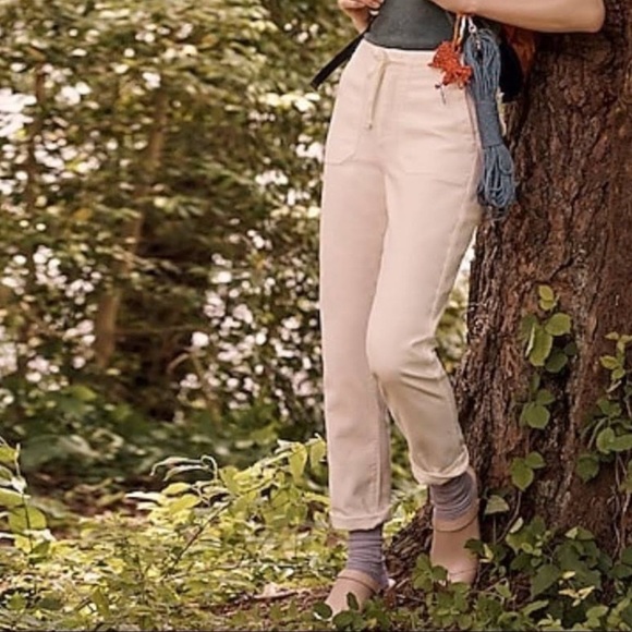 J. Crew Tie Waist Camp Pant Relaxed Fit Khaki Pants Tan Beige Medium - Picture 14 of 16